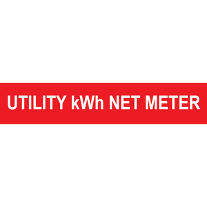 5x1 Utility kWh Net Meter Plastic Solar Labels, PV-182