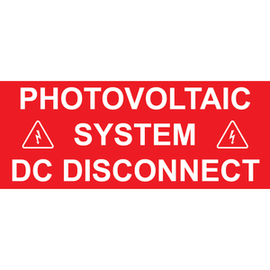 5x2, Photovoltaic System DC Disconnect, Plastic Solar Labels, PV-329