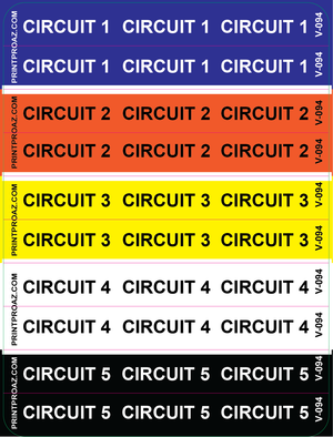 5x3.75 Circuit Label Set, Vinyl Decal, V-094