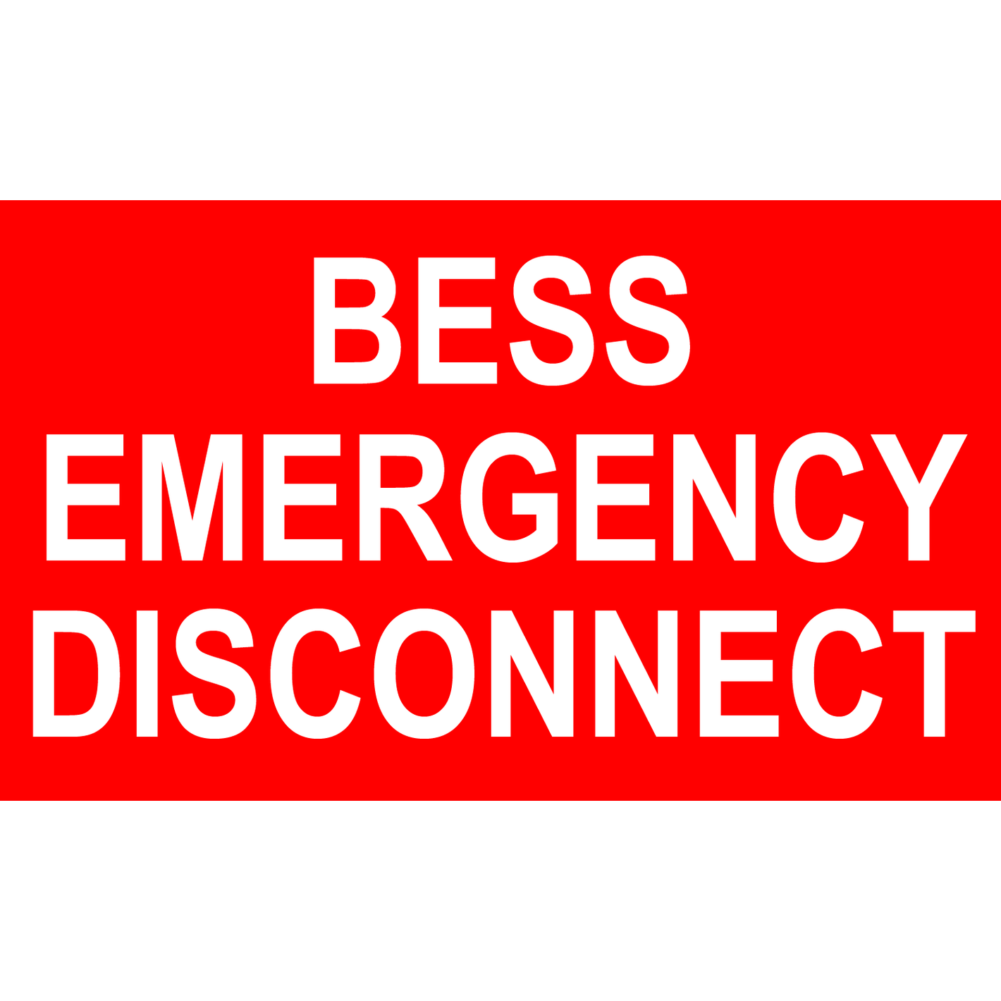 5x3 Bess Emergency Disconnect, Plastic Solar Labels, PV-578