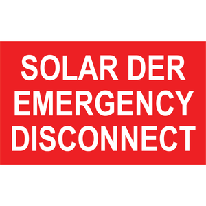 5x3, Solar DER Emergency Disconnect, Plastic Solar Labels, PV-455