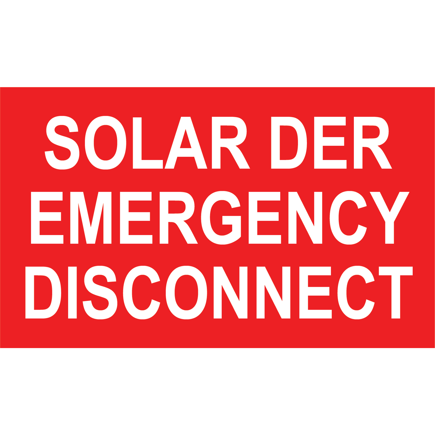 5x3, Solar DER Emergency Disconnect, Plastic Solar Labels, PV-455
