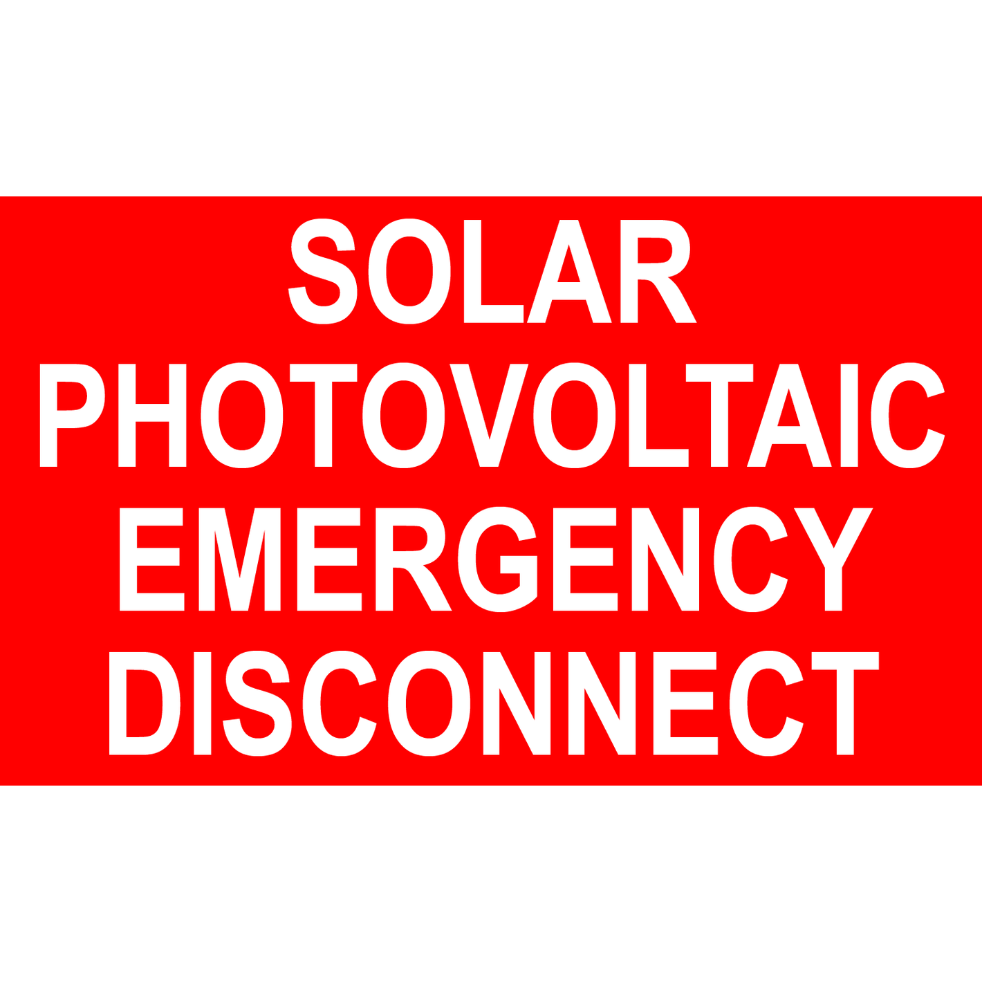 5x3 Solar Photovoltaic Emergency Disconnect, Plastic Solar Labels, PV-579