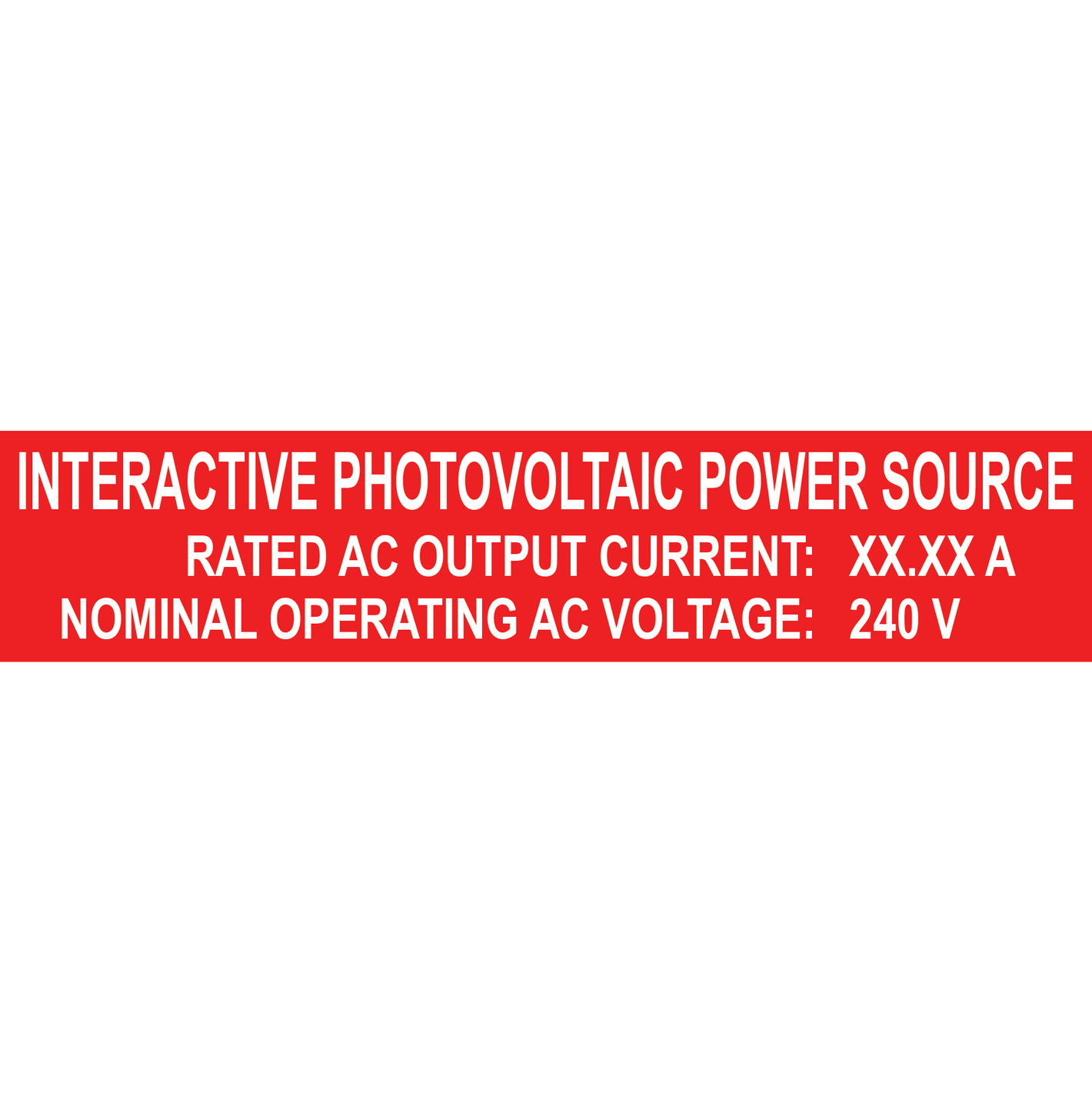6.5x1.375, Custom Interactive Photovoltaic Power Source, Plastic Solar Labels, PV-406