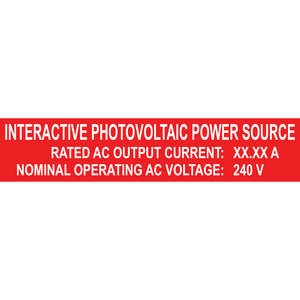 6.5x1.375, Custom Interactive Photovoltaic Power Source, Plastic Solar Labels, PV-406