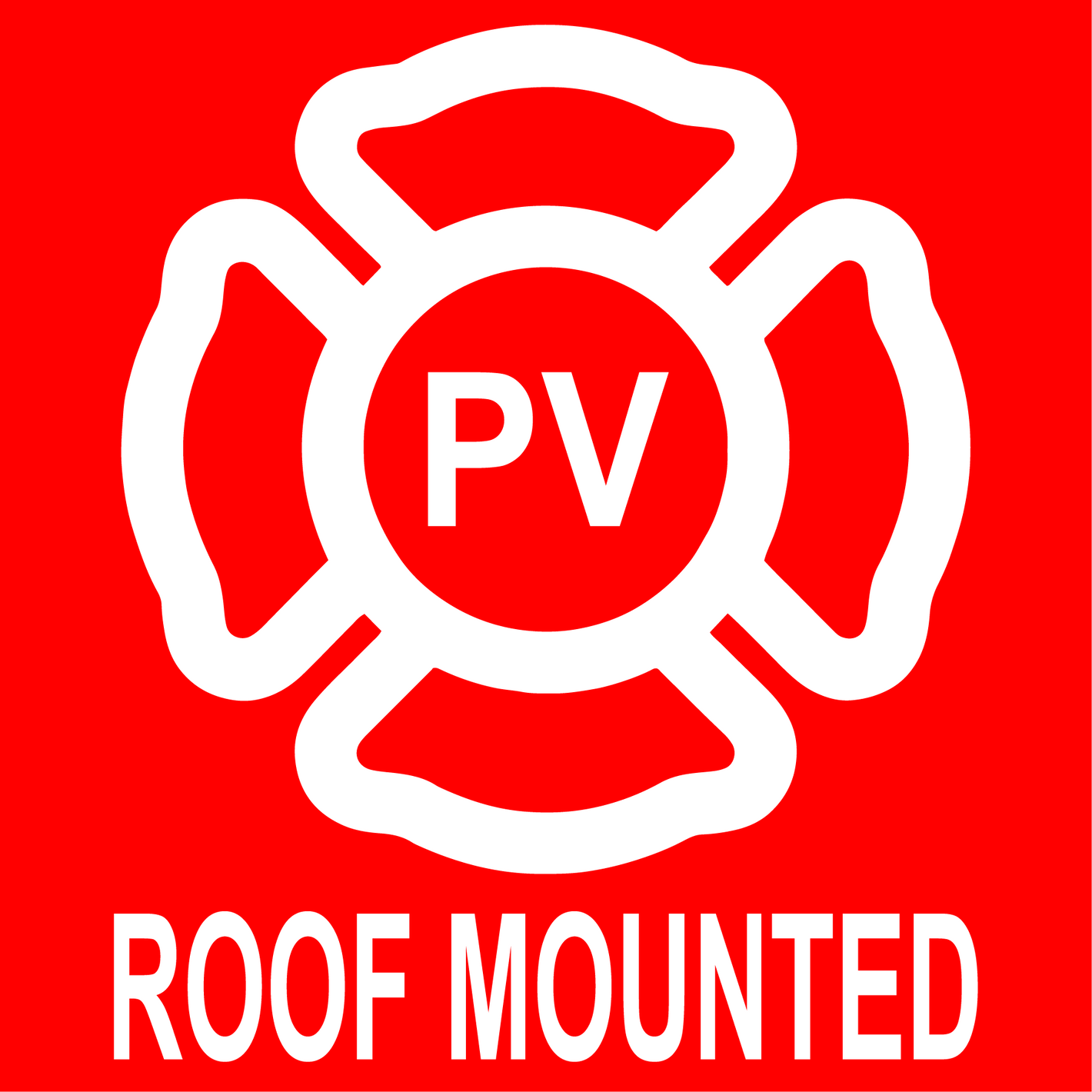 6X6, PV Roof Mounted, Plastic Solar Labels, PV-480