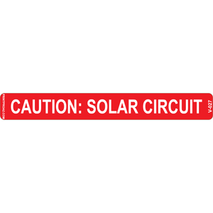 6x.75, Caution Solar Circuit, Vinyl Decal, V-027