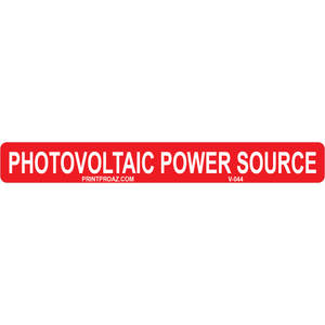 6x.75 Photovoltaic Power Source, Reflective Decal Solar Labels, V-044
