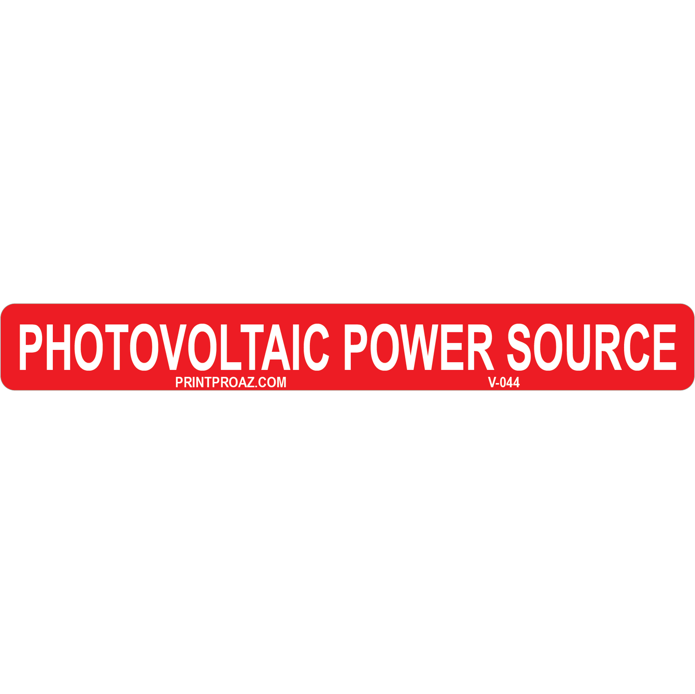 6x.75 Photovoltaic Power Source, Reflective Decal Solar Labels, V-044