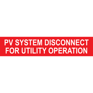 6x1.25, PV System Disconnect, Plastic Solar Labels, PV-359