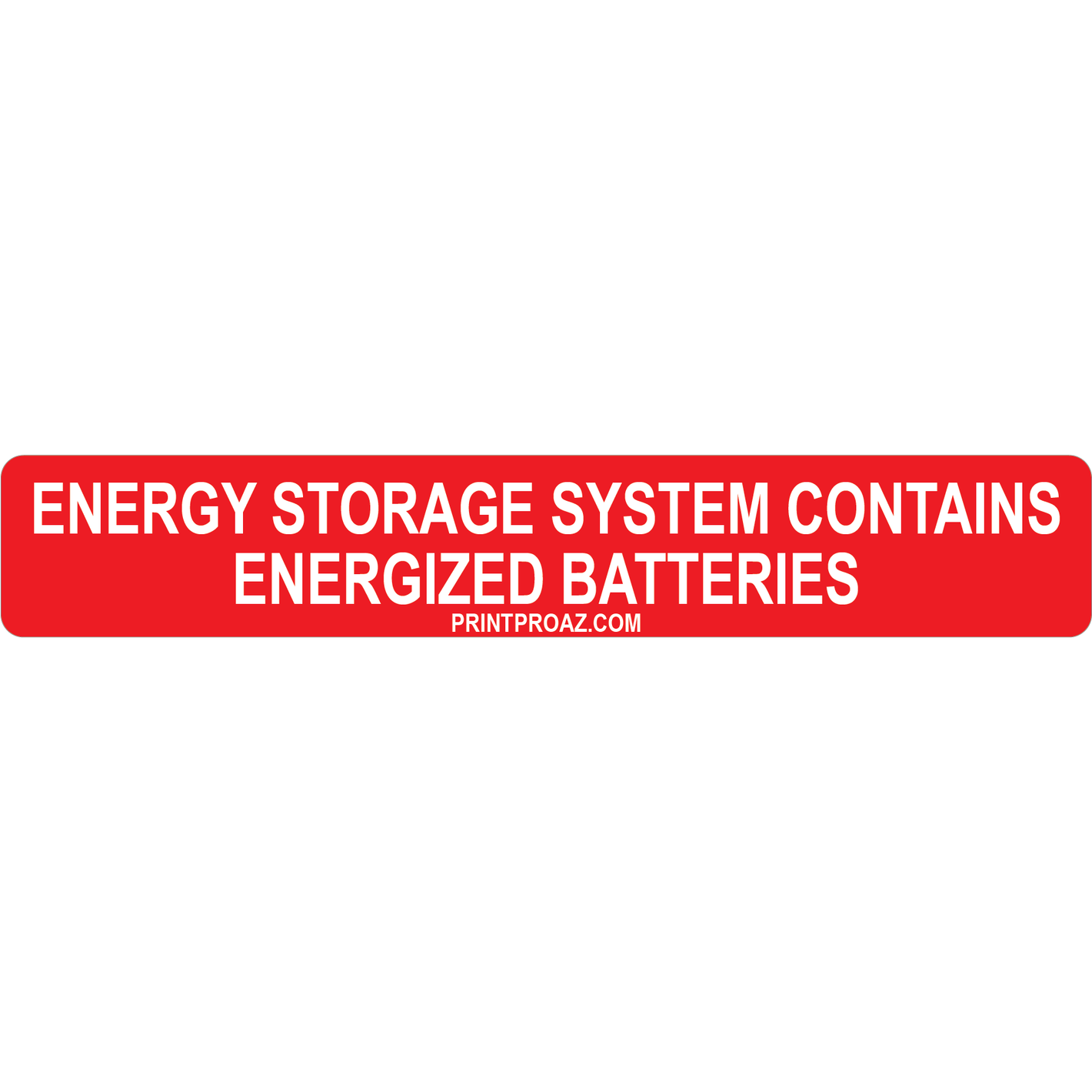 6x1 ESS Contains Energized Batteries, Vinyl Solar Labels, V-600