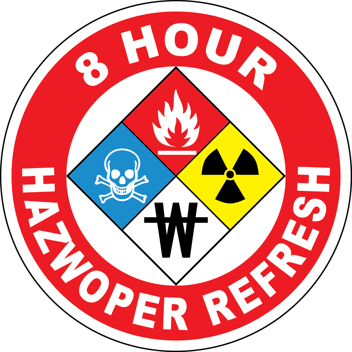8 hour HAZWOPER refresh vinyl hard hat safety sticker