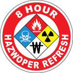 8 hour HAZWOPER refresh vinyl hard hat safety sticker