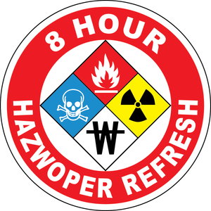 8 hour HAZWOPER refresh vinyl hard hat safety sticker