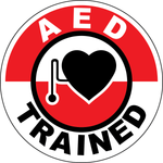 AED trained vinyl hard hat safety sticker emergency response