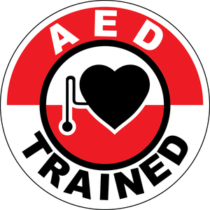 AED trained vinyl hard hat safety sticker emergency response