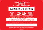 nfpa standard sprinkler valve open signs metal