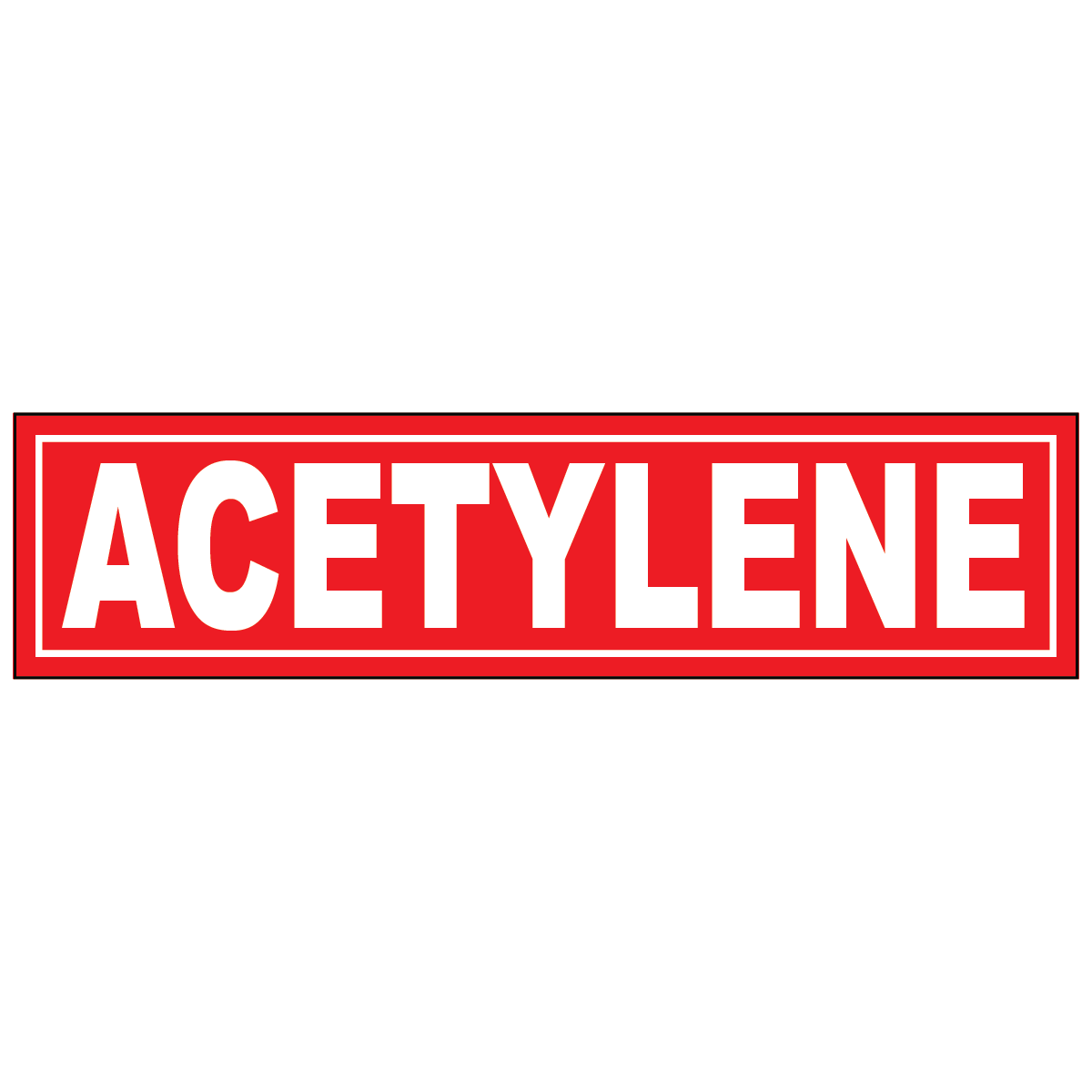 Acetylene vinyl label for identifying cylinders, tanks, piping, and storage areas safely
