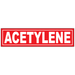 Acetylene vinyl label for identifying cylinders, tanks, piping, and storage areas safely