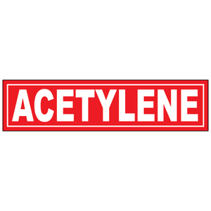 Acetylene vinyl label for identifying cylinders, tanks, piping, and storage areas safely