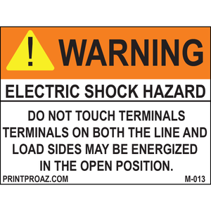 3X4 Aluminium Electric Shock Hazard M-013