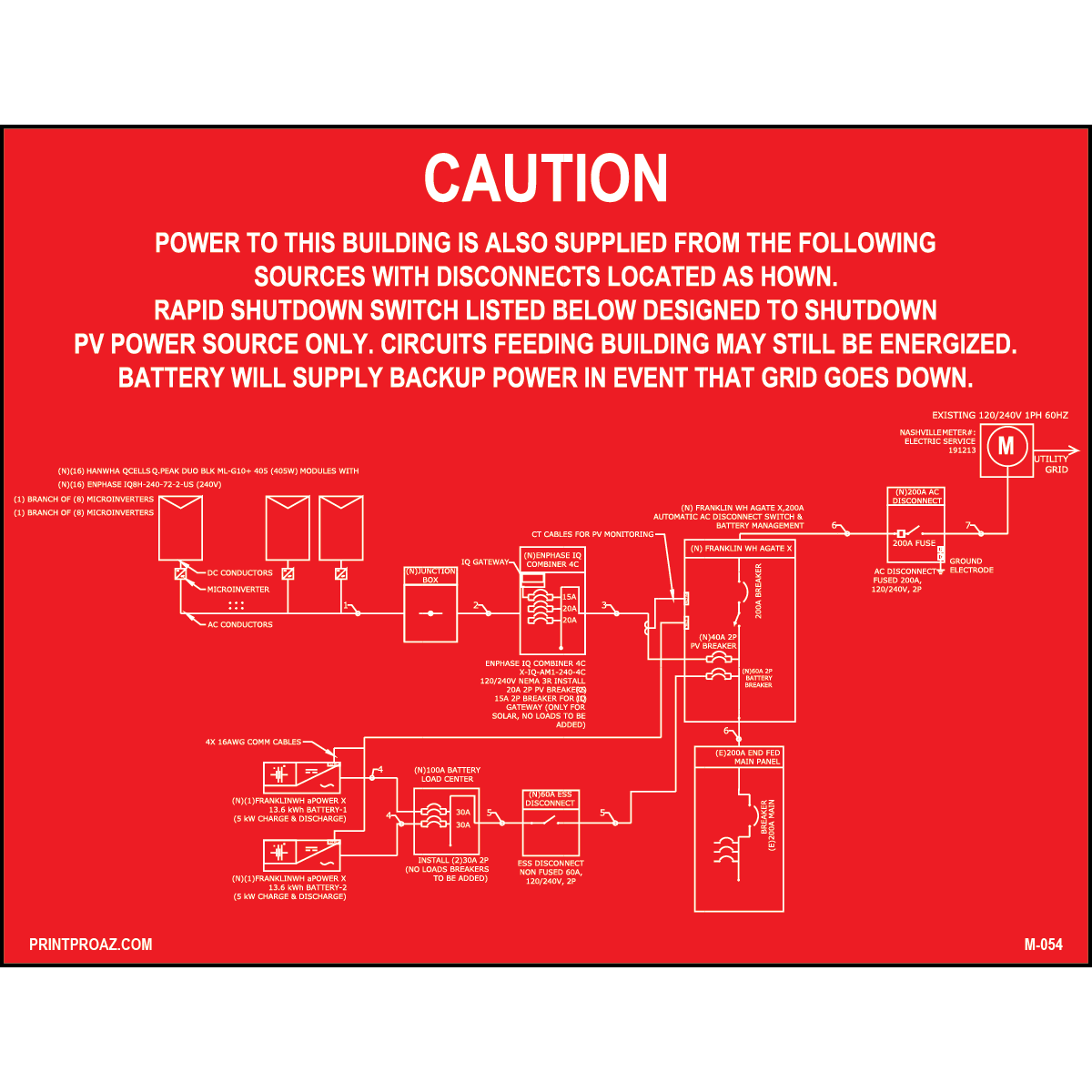 Aluminum Custom Solar Sign Aluminum 8.5x11 | NEC Solar Sign