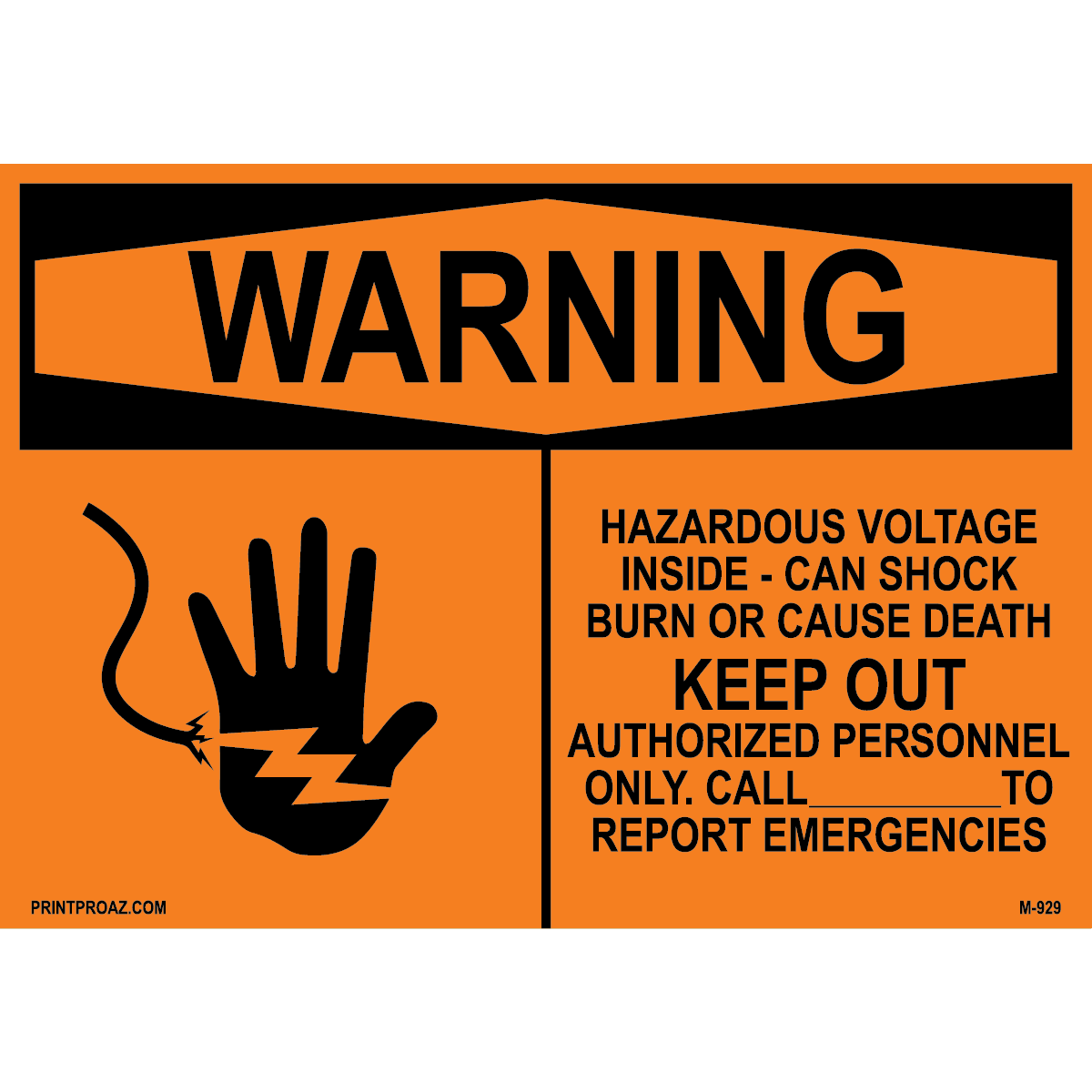Aluminum Solar Warning Sign Label M-927-932