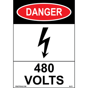 Aluminum Danger Electrical Sign Label M-369-374