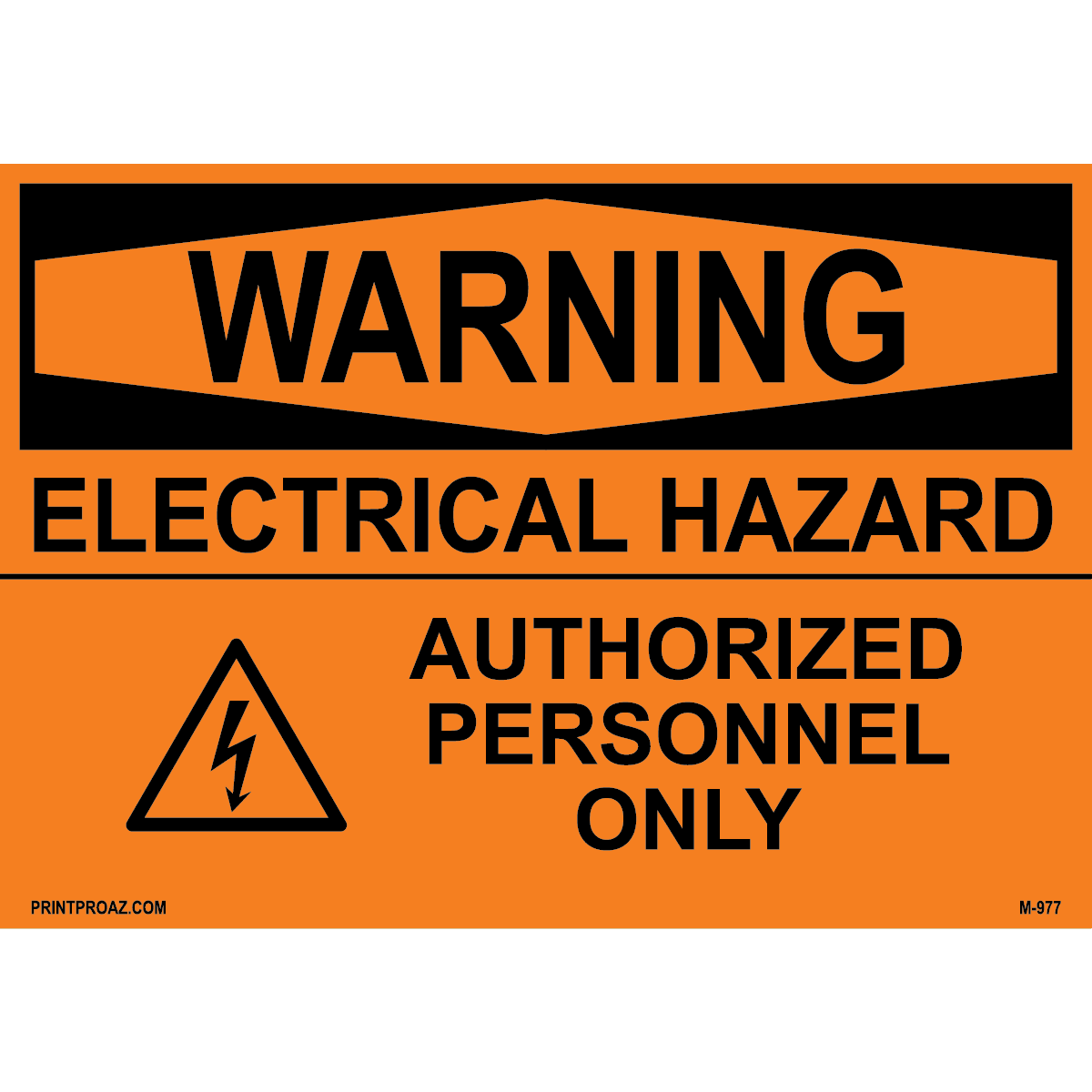 Aluminum Solar Warning Sign Label M-975-980