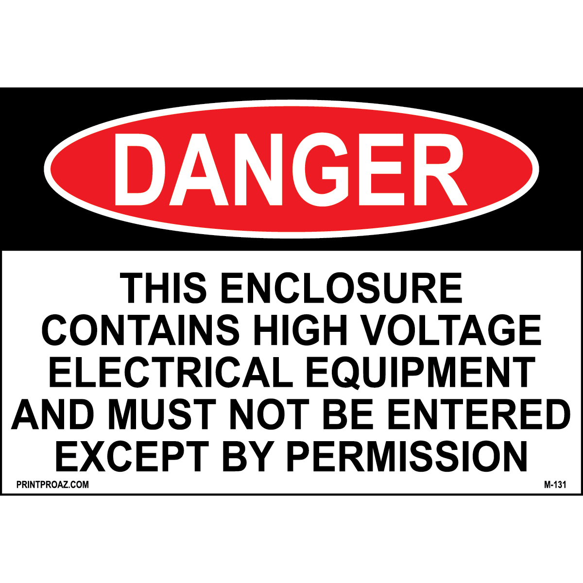 Aluminum Danger Electrical Sign Label M-129-134