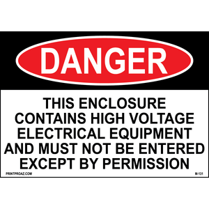 Aluminum Danger Electrical Sign Label M-129-134