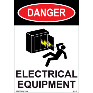 Aluminum Danger Electrical Sign Label M-315-320