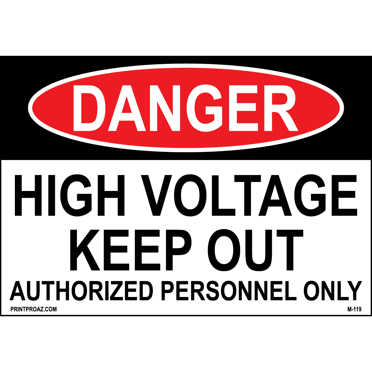 Aluminum Danger Electrical Sign Label M-117-122