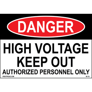 Aluminum Danger Electrical Sign Label M-117-122