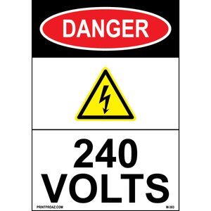 Aluminum Danger Electrical Sign Label M-381-386