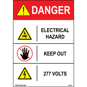 Aluminum Danger Electrical Sign Label M-723-728
