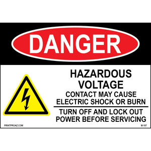 Aluminum Danger Electrical Sign Label M-195-200