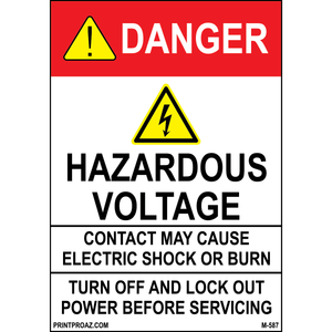 Aluminum Danger Electrical Sign Label M-585-590