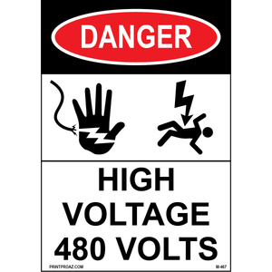 Aluminum Danger Electrical Sign Label M-465-470