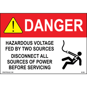 Aluminum Danger Electrical Sign Label M-597-602