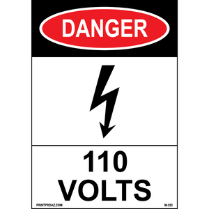 Aluminum Danger Electrical Sign Label M-351-356