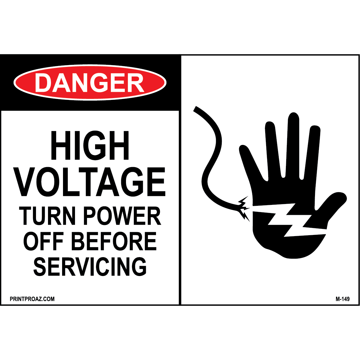 Aluminum Danger Electrical Sign Label M-147-152