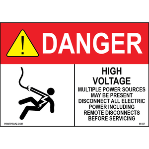 Aluminum Danger Electrical Sign Label M-555-560
