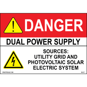 Aluminum Danger Electrical Sign Label M-615-620