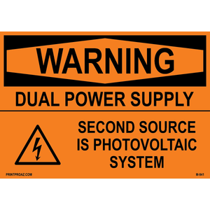 Aluminum Solar Warning Sign Label M-939-944