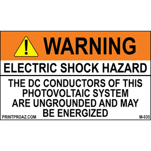 1.625X2.75 Aluminum Electric Shock Hazard M-035