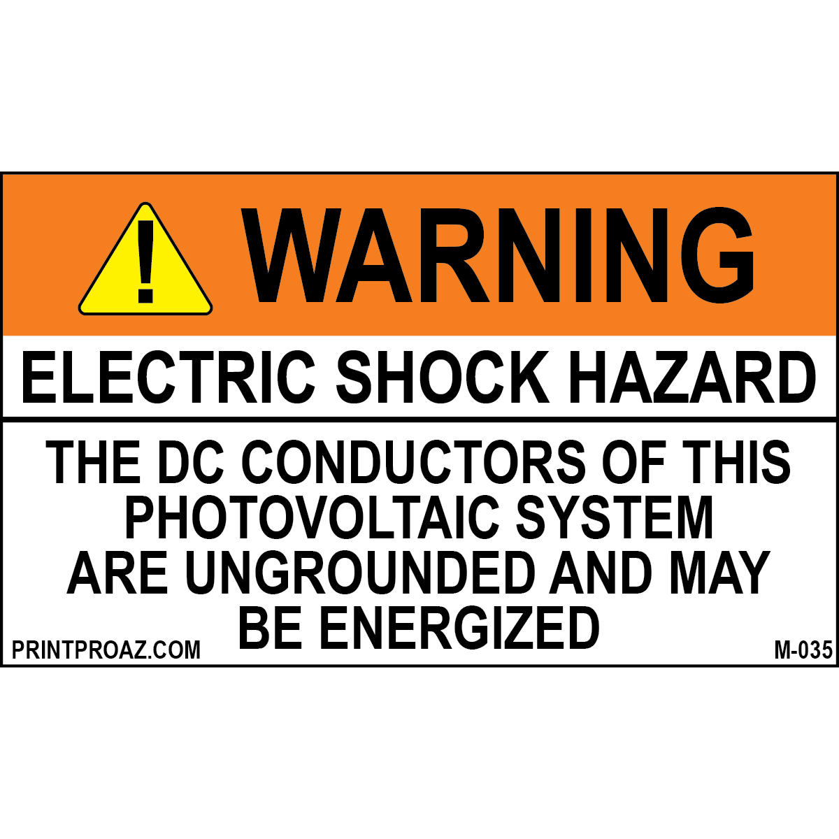 1.625X2.75 Aluminum Electric Shock Hazard M-035