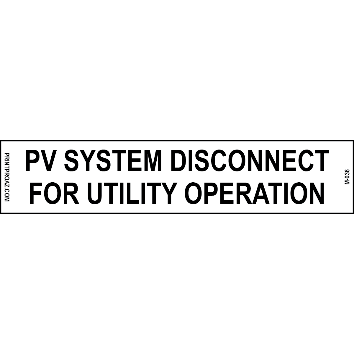 1.25X6 Aluminum PV System Disconnect for Utility Operation M-036
