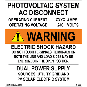 4.5X4 Aluminum Photovoltaic System AC Disconnect M-066