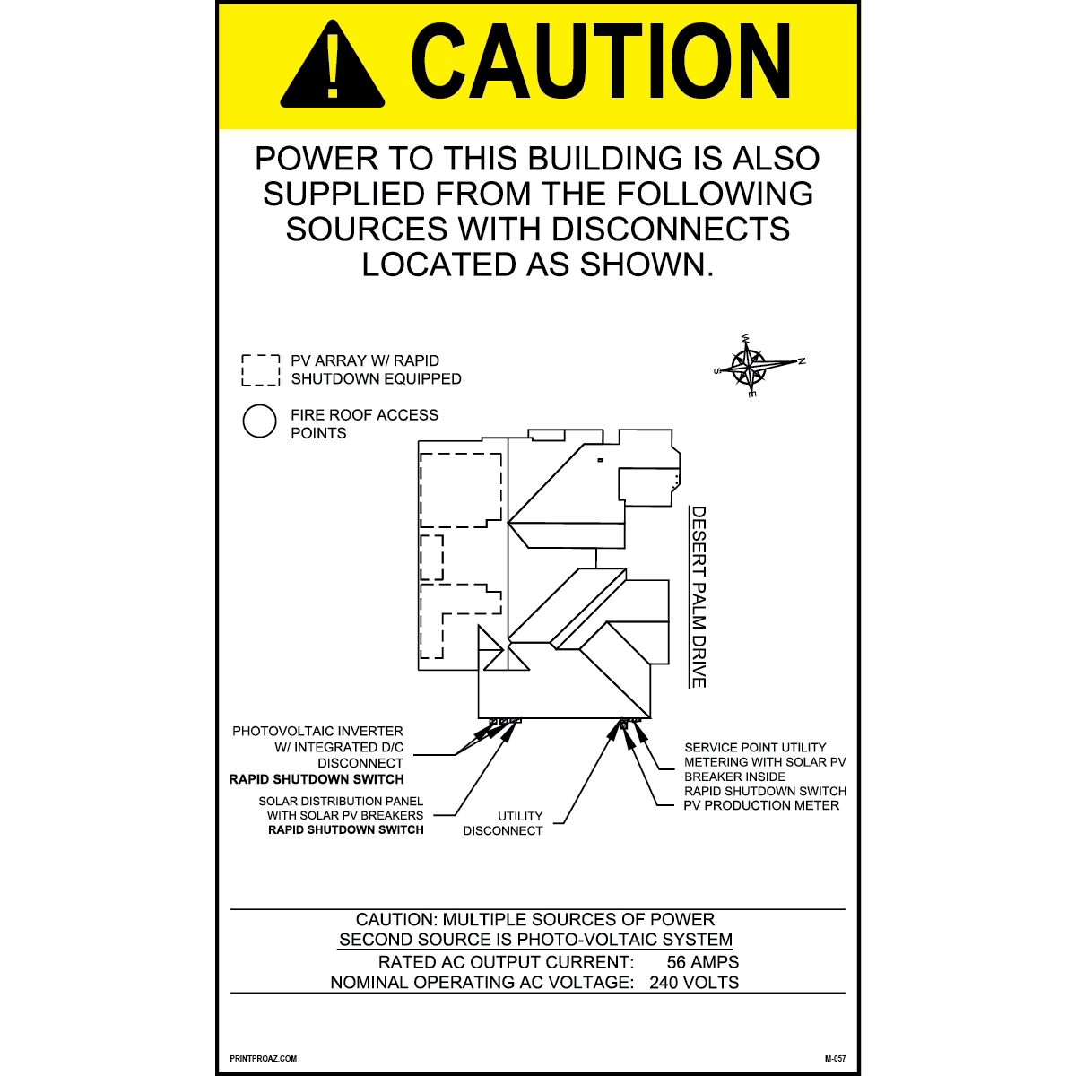 10X6 Aluminum Site Map Custom Solar Sign M-057
